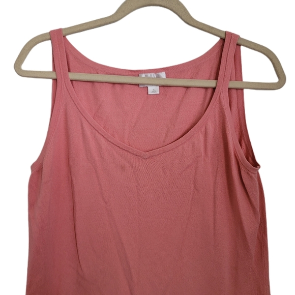Ann Taylor LOFT Top Womens XL Pink Sleeveless Knit Tank Top - Picture 2 of 7